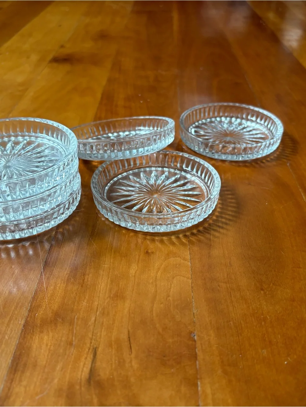 Princess House 24% Lead Crystal  Starburst Coasters - Set of 6